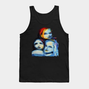 Blue Female Painting Tank Top